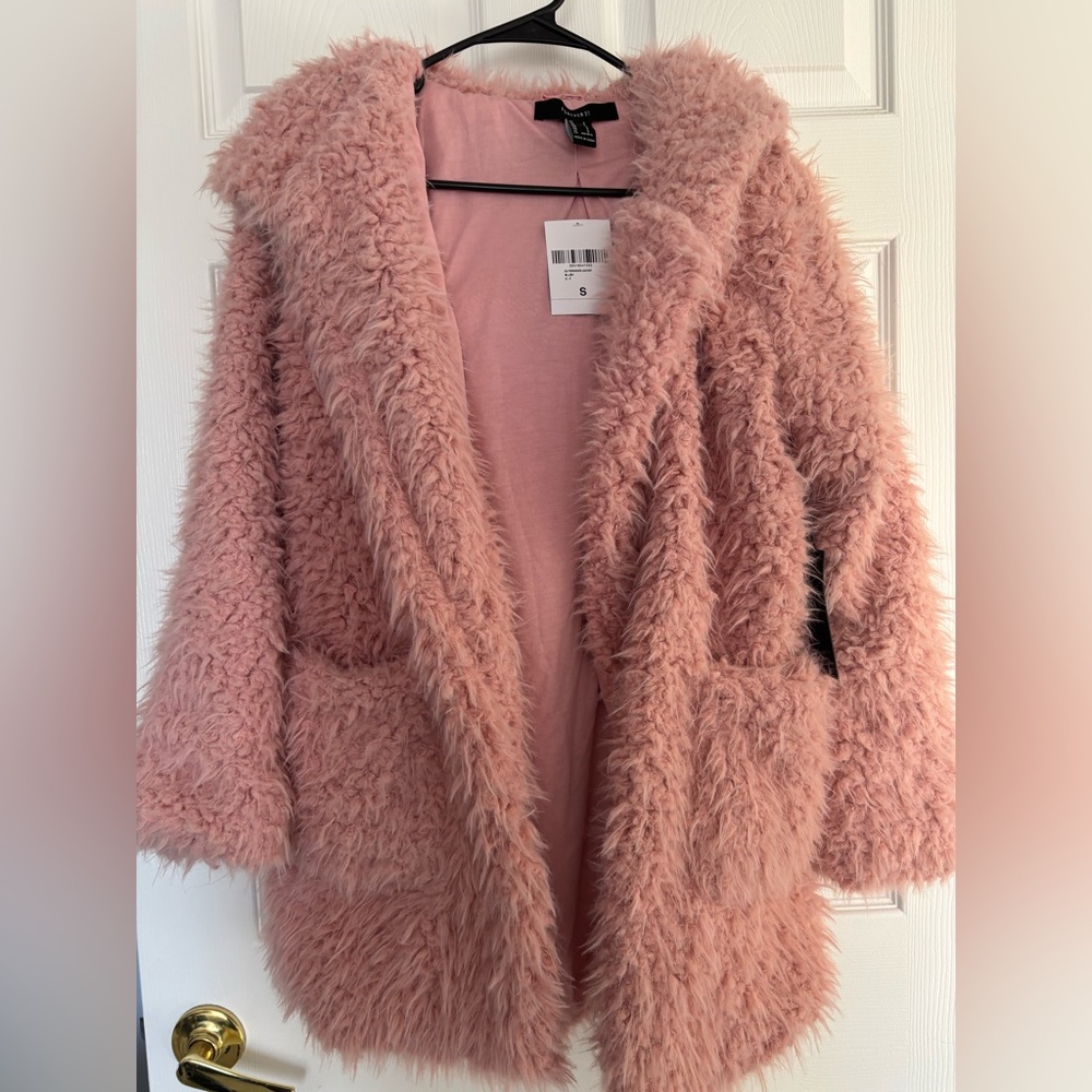 Forever 21 Blush Pink Faux Fur Shag Jacket